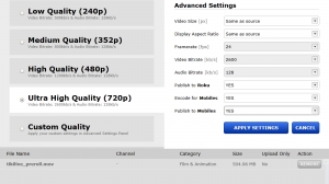 Choose video quality Choose video quality