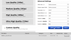 Choose video quality Choose video quality